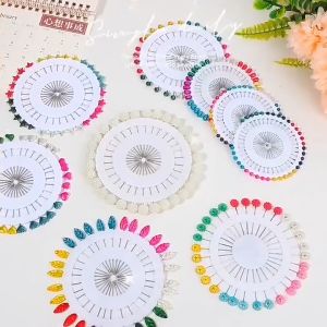 (40pcs) Colorful Pearl Head Pins Short Pin Straight Push Shawl Needles Jarum Peniti Tudung Sewing Pin Dressmaker Pins