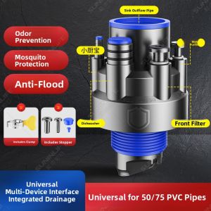 SUNINLIFE | Odor Blocking Anti-Backflow Sink Drain Plug Five Ports