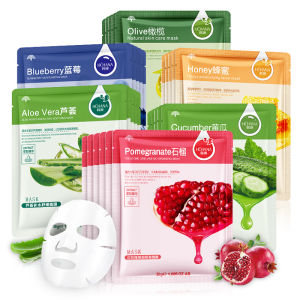 30pcs Fresh Fruits Facial Masks Face skincare Moisturizing Firming Hydrating Korean Face Mask Facial Skin Care