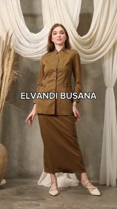 Blazer Wanita Baju Kerja Kantor Seragam PDH PNS Pemda Dinas Guru ASN Wanita Setelan Rok Span Celana Panjang Kode 6607 Warna Pemda Aceh Khaki Tua Gelap Coklat Tua Gelap