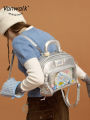 VANWALK Original Pizza Series Backpack Macaron Style Soft PU Material Leisure Casual Youth Shoulder Bag Traveling Outfit. 