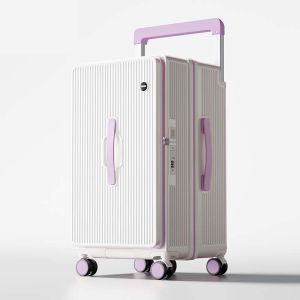 MINGJUEGONGZI | Wide Handlebar Spacious Durable Password-Protected Travel Luggage 28 inch