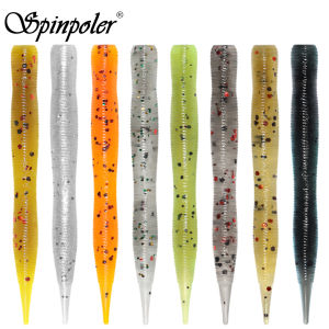 Spinpoler Ultralight 2-Tone Leech Bait Ajing Worm Soft Bait Finesse Fishing Lure Tapered Tail 48mm Bass Mackerel Rockfish Tackle