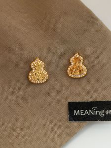 New 85 off Golden Ice Dragon Scale Gourd Earrings Chinese Style High-End Sensation Happiness And Prosperity Ear Jewelry