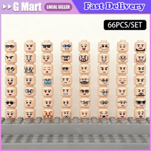 Creative Face Laugh Mask Cry Angry Cute Cartoon Expression Min Military Soldiers Figures Accessories Building Block Brick Toys