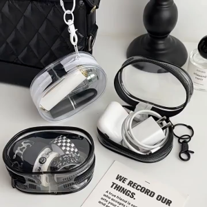 Travel Portable Digital Product Zipper Transparent Storage Bag USB Data Cable Organizer Headset Electronics Storage Box