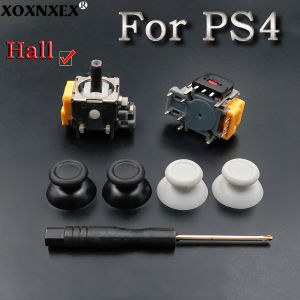 Replacement Hall Effect 3D Analog Joystick +Thumbstick Caps with Tool for PS4 Controller Thumbstick Repair Parts Accessory