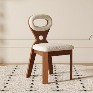 MU FENG ZHI NAN | Designer Luxe Lambwool Dining Chair