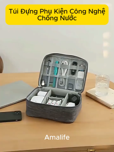 Túi Chống Nước Chuyên Đựng Phụ Kiện Công Nghệ Số Túi Đựng Phụ Kiện Điện Tử Dày Dặn Chống Sốc Chính Hãng Amalife