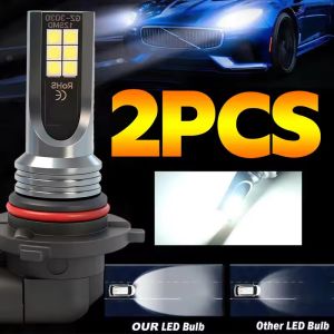 2ชิ้น Lampu Jalan รถยนต์ไฟ LED ไฟติดหน้ารถรถจักรยานยนต์ H11 12V LED ด้านหน้าไฟตัดหมอก3030 12ชิ้น SMD 6000K หลอดไฟสีขาว