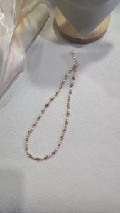 [501] Handmade freshwater colorful glass beads 14K gold filled choker necklace