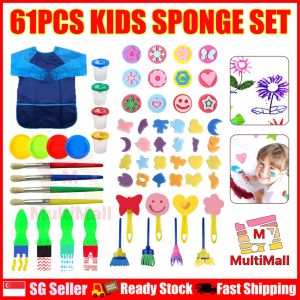 Kid Sponge Painting Set | Colourful Doodle Sponge Brush Art Sponge Painting|Kid Painting Kit|Kid painting brush set|Creative Painting|Kid Painting Fun