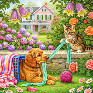 Huacan Diamond Painting Cat Dog Diamond Mosaic Animal Landscape Complete Kit Picture Of Rhinestones