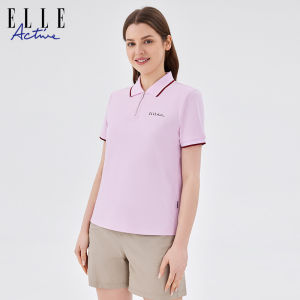 ELLE Active | Fashionable Casual ELLE Active Polo Shirt Zipper Sleeveless Top Sporty Versatile Summer Polyester Straight Cut Ladies Wear