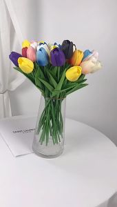 OurHome [ดอกทิวลิปประดิษฐ์]1ชิ้น ดอกไม้ประดิษฐ์34 ซม.สําหรับตกแต่งงานแต่งงาน ดอกไม้ปลอม ดอกทิวลิปปลอม ดอกทิวลิปสีขาว ดอกไม้แต่งห้องTulip