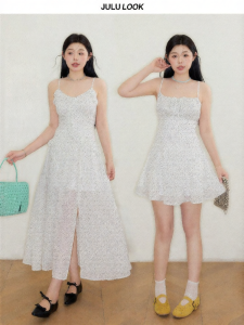 JULULOOK | Đầm Camisole Hình Chấm Bi Phong Cách Pháp Dễ Thương