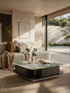 Italian Luxury Storage Marble Tea Table