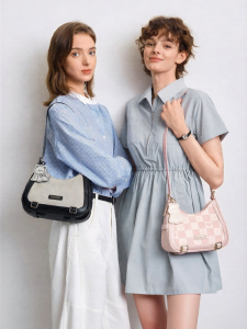 Semir | túi xách tay/ đeo vai họa tiết caro phối ghép phong cách retro