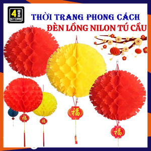 SET 10 Đèn Lồng Đỏ Tú Cầu Treo Trang Trí Lễ Tết Rằm Trung Thu – Đèn Lồng Nilon Đèn Trang Trí Khai Trương Mang Lại Sự May Mắn / Lồng Đèn Đỏ Tổ Ong