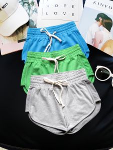 Pure Cotton Vải Bông Summer Thin Short Quần Nữ Quần Ống Rộng Thoải Mái Home Đồ Ngủ Xám Sinh Viên Size Nhỏ Hot Quần Phong Cách Hàn Quốc