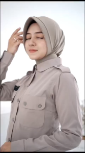 Hijab Dinas Pet Anti Tembem Polwan PNS Bhayangkari Persit Perawat Kerudung Instan Jilbab Sport
