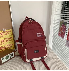 Balo Du Lịch Dung Tích Lớn Màu Khối Cho Học Sinh Trung Học Phổ Thông Và Trung Học Cơ Sở Balo Học Sinh Đại Học Phong Cách Thường Ngày