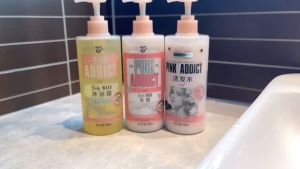 Sữa tắm hoa anh đào Pink Addict 500ml dầu gội dầu xả lưu hương phục hồi hư tổn cho tóc