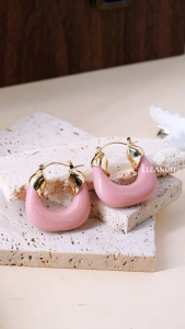 Bông tai nữ chuôi bạc 925 Eleanor Accessories khuyên tai thiết kế chữ U phong cách retro phụ kiện trang sức 5131