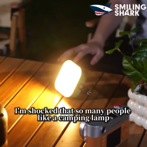 Nụ Cười Cá Mập Ly8307 LED cắm trại Ánh Sáng 6 Chế Độ Trắng ánh sáng ấm áp Năng Lượng Mặt Trời Loại C cắm trại sạc được Đèn cắm trại ngoài trời không thấm nước Ánh Sáng