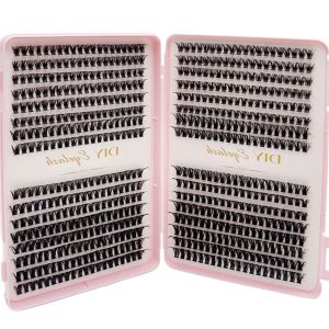 640pcs DIY D-Curl Eyelashes 10-14mm Natural Look Wispy Lashes 40P/80P Cluster for Personal Use