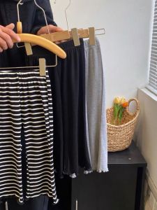 กางเกงขากว้างลายลําลองสําหรับเด็กผู้หญิงฤดูร้อนกางเกงหลวมที่ทันสมัยและผ่อนคลายสําหรับเด็กทารกถึงวัยรุ่น