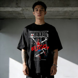 Bandai | One Piece Men Women Cotton Buggy Print T-shirt Summer Anime Tee 2026 Short-sleeved Retro Harajuku Y2K Streetwear Tee Tops