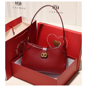 Red Retro Underarm Bag Womens 2025 High-End Sensation Versatile Commuter Single Shoulder Crossbody Bag GXFMOD Niche Design