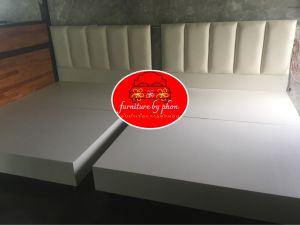 เตียงนอน พร้อมส่งสินค้า (หัวตรงคลาส สีเทา )หัวเตียง+ฐานเตียง เตียงดีไซน์ เตียงบล็อก