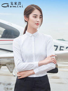 เสื้อเชิ้ตผู้หญิงแขนยาวทรงเข้ารูปสำหรับใส่ไปทำงาน ฤดูใบไม้ผลิและฤดูใบไม้ร่วง เสื้อเชิ้ตทำงาน OL สำหรับผู้หญิง ใส่ไปงานสัมภาษณ์