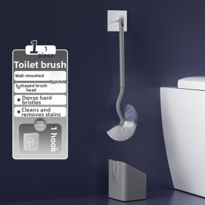 GRACE | Wall-Mounted No-Corner-Miss Toilet Brush with Extended Handle