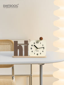 Creative Home Decor Clocks Living Room Decoration Entrance Hall Tabletop Display Modern Simple Style Wooden Material