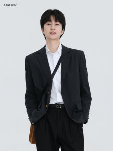 Gray Casual Commuter Wedding Mens Suit Jacket Autumn New Style Standard Fit Button Decoration Polyester Blend Long Sleeve Coat