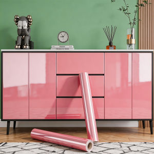PVC Pearl Film Waterproof DIY Wallpaper Self-adhesive White High Gloss Wardrobe Kitchen Furniture Wall Stickers for Room Decor