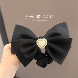 ยางรัดผมผูกโบว์ผีเสื้อสีดำ แฟชั่นสุดเก๋สำหรับผู้หญิง รุ่นใหม่ปี 2025 ยางรัดผมสไตล์เกาหลี หัวเข็มขัดรัดผมสีดำ หัวเข็มขัดรัดผมสไตล์เกาหลี