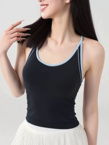 Fixed Cup Elastic Sports Bra for Yoga Fitness Pilates