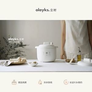 Olayks 2.5L Multifunction Electric Slow Cooker Ceramic Pot Stew Cooker Baby Porridge Cooker Soup Cooker Bird Nest 电炖锅 慢炖锅 煲汤煲粥炖盅 宝宝粥