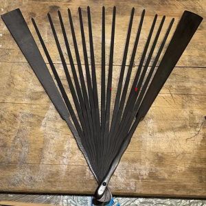 Mặt Quạt Giấy Thô Thủ Công DIY 9 Inch Nửa Ngọc Bích Tre Đốm Cánh Gà Gỗ Đỏ Bút Chì Trang Trí Nhà Cửa