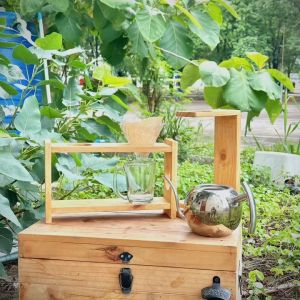 ไม้ดริปกาแฟ แท่นไม้แท้ดริปกาแฟ Stand dripper อุปกรณ์สำหรับดริปกาแฟ และงานไม้สนแท้ DIY เป็นเครื่องมือที่มีเก็บปลายทาง