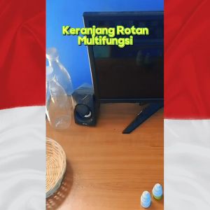Keranjang Rotan / Rattan Bulat Mini Non Tangkai Warna Natural uk. 16x5 cm