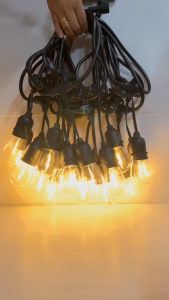 โซล่าเซลล์ ไฟ ระย้า โซล่าเซลล์ สายแพพลังงานแสงอาทิตย์ ไฟห้อย เกลียวE27 สาย10เมตร พร้อมหลอด20ชิ้นLED S14 กลางแจ้งไฟประดับสวน ตกแต่งร้าน