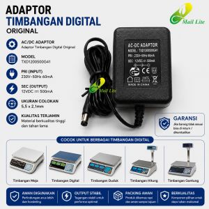 Adaptor timbangan digital Original MODEL: TXD1200500G41 OUTPUT: 12VDC-500mA