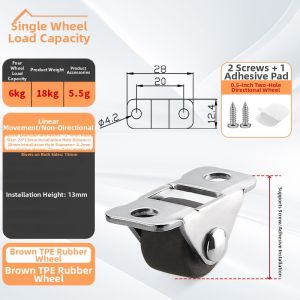 FANGXIANSHENG | Hole-free Mini Swivel Casters 0.5 Inch