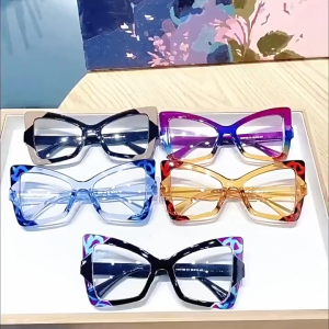 PL-WW023 Kacamata Wanita Oversized Lensa Gradiasi Model Cat Eye Kupu-Kupu Style Vintage