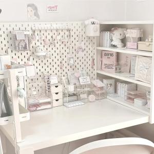 White Vertical Caddy Board No Drilling Desktop Study Table Transformation Wall Storage Decor Accessories Hooks Home Furniture